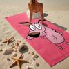 Pink dog In The Garden Beach Towel, Super Soft Microfiber, Gift for Her/Him, Birthday, for Pool, Beach, Travel, Home Decor Fan gifts