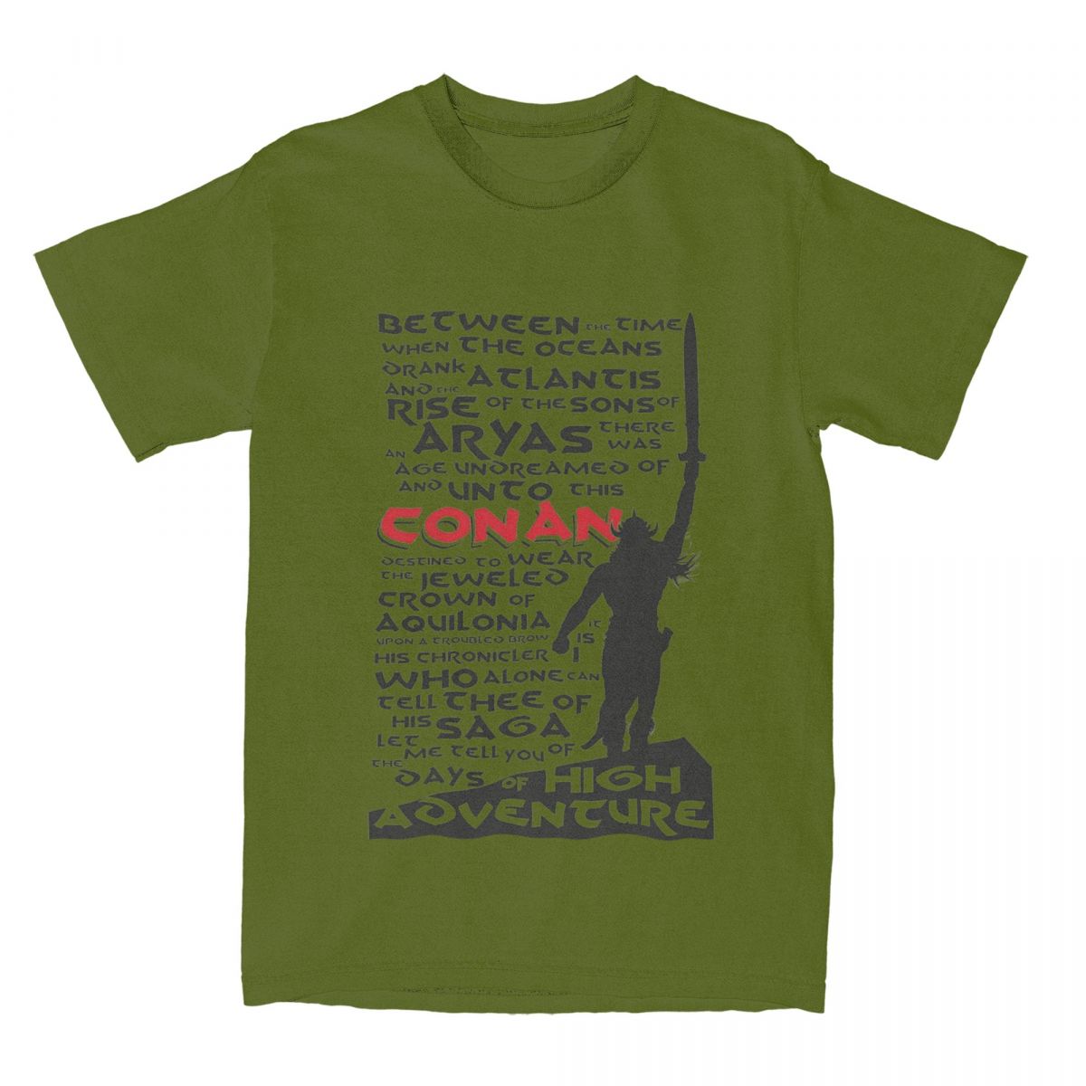 

Conan The Barbarian Merch T-Shirts for Men Women Days of High Adventure Fashion Cotton Summer Clothes 4XL