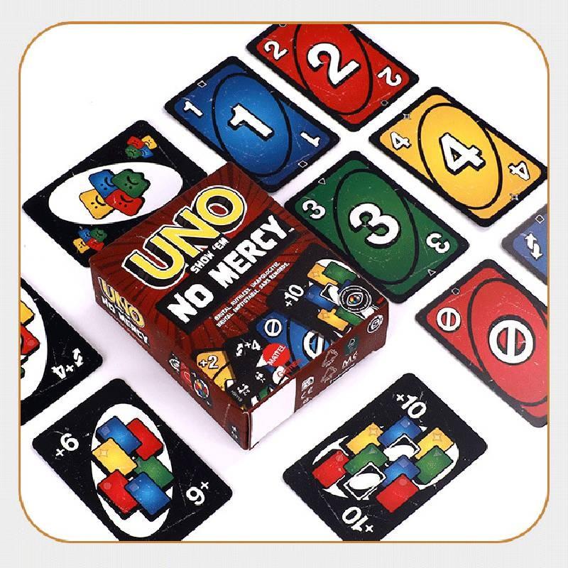 Uno Em Show No Mercy Poker Card Board Game Family Party Prop Educational Toy