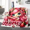 Custom Name Strawberry Shortcake Garden Party Party Blanket For Couch Bed Plush Cozy Fuzzy Blanket Super Soft Warm Blankets For Fall And Winter 091625