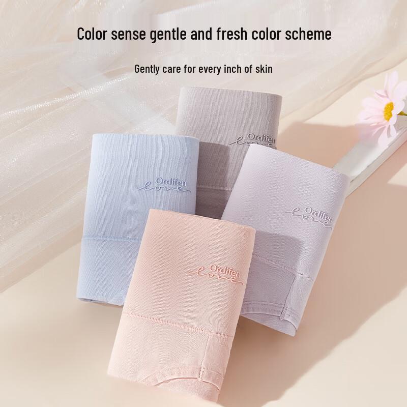 Oudifen Women's High-Waist Cotton Briefs 4-Pack