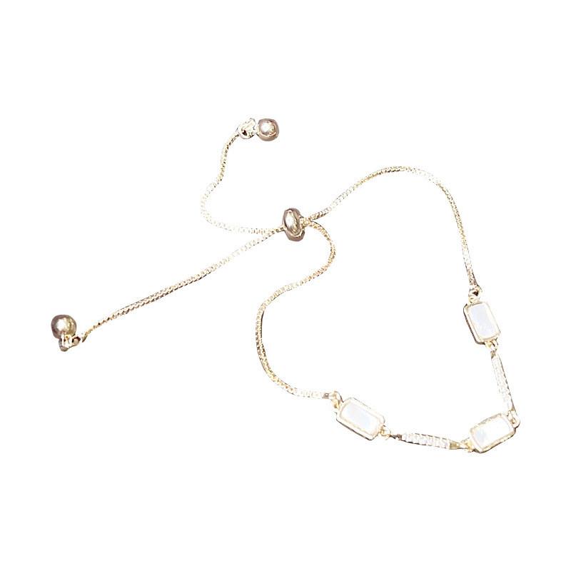 Минималистичный квадратный латунный браслет в корейском стиле с золотым покрытием для женского модного аксессуара