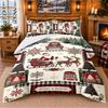 Christmas 3Pcs Bedding Set 1 Bed Sheet 2 Pillowcases Printed Bedroom Bedding Holiday Gift