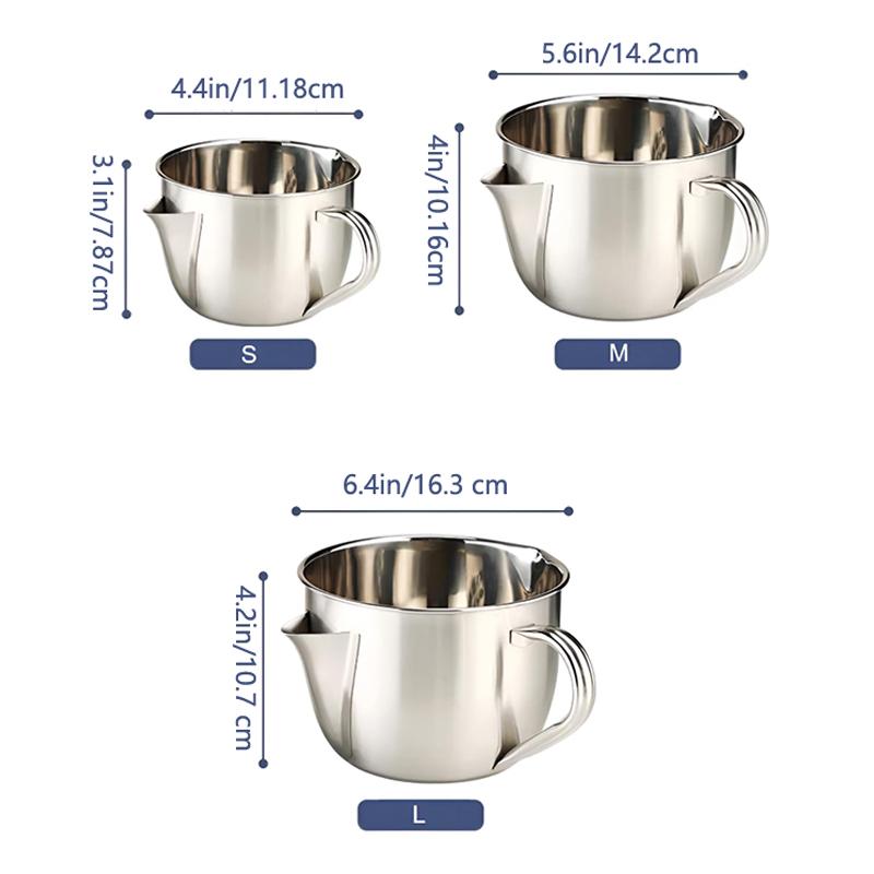 Separator de Grăsime cu Capac și Design cu Gura Dublă, Strecurătoare din Oțel Inoxidabil pentru Sosuri și Gravy pentru Supă, Ciorbă, Tocană, Mâner Rece la Atingere