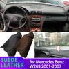 Car Dashmat Black Dashboard Cover Suede Leather Dash Mat Pad Sunshade Accessories for Mercedes Benz C Class W203 Sedan 2001-2007