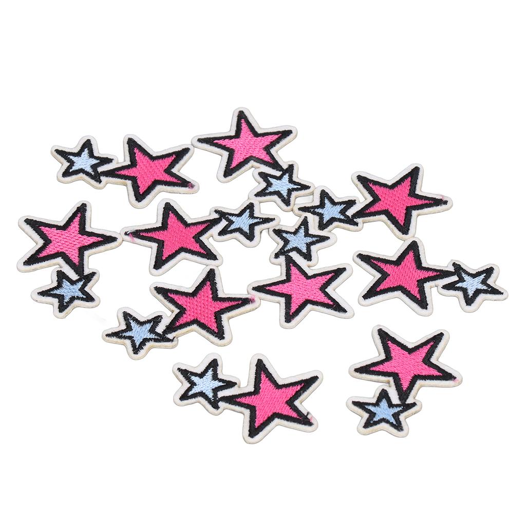 10Pcs Embroidered Patches Star Shape Covering Breakages Stains Iron On Patches for DIY Clothing