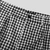 INCERUN Men Zipper  High Waist Plaid Print Casual Loose Straight Capri Pants