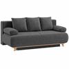 Sofa Bed with Adjustable Backrest, Bed Function, Hidden Storage and Corduroy Cover, Grey