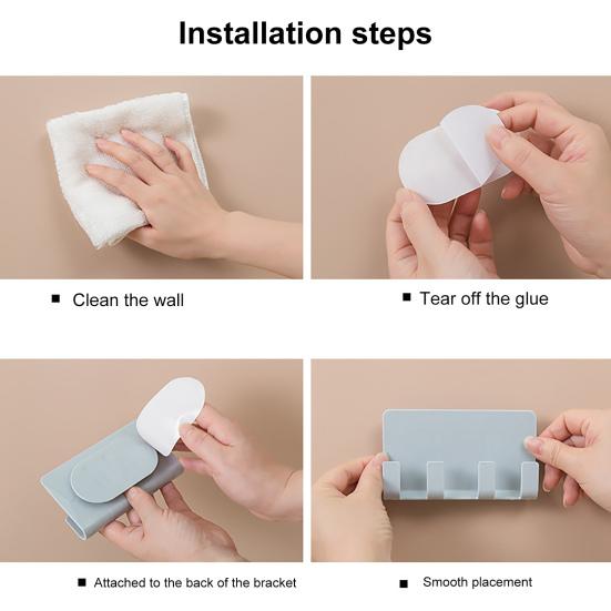 Storage Shelf Multifunctional Strong Bearing Capacity Punch-free Wall-mounted Floating Steady Phone Charging Mount for Bedroom