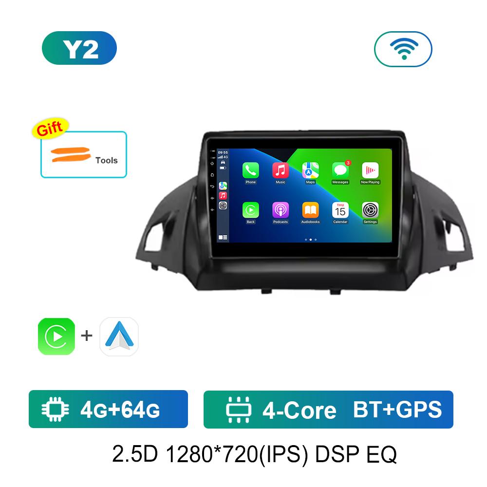 Carplay DSP Stereo Android System for Ford Kuga 2 Escape 3 2012 - 2019 Navi GPS Car Video Multimedia Player WiFi+4G Split Screen