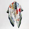 Vintage high-end women's light luxury fashionable design printed 111 twill square scarf, Korean trendy thin shawl