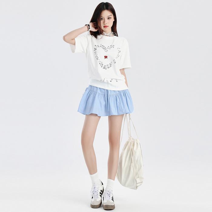 

Женская летняя однотонная кружевная юбка А-силуэта с бантом Large