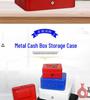 Portable Thickened Metal Cash Box with Lock and Password, Secure Storage Organizer