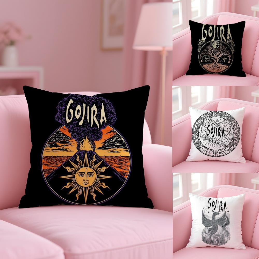 Rock Band G-Gojira Cushion Cover Plush Fabric Soft Double-Sided Printed Invisible Zipper Sofa Pillow Case Home Decor