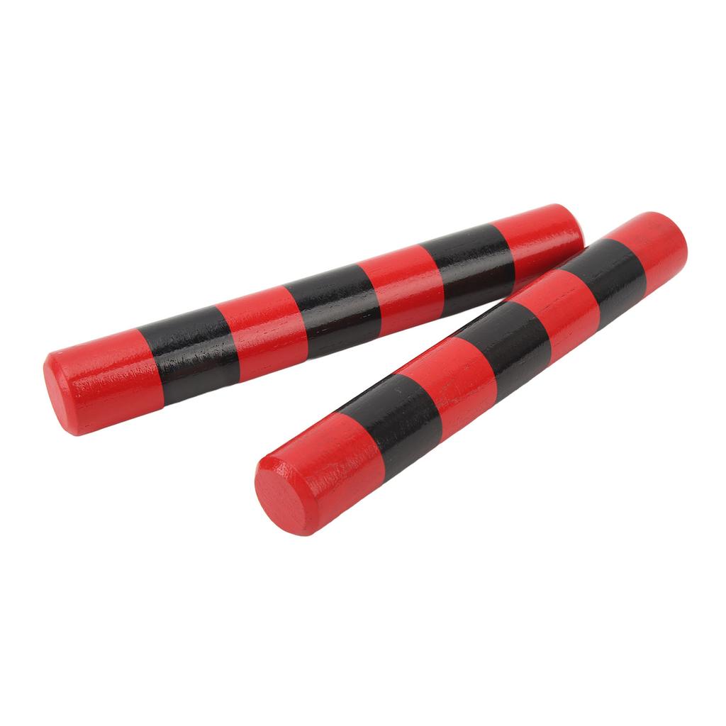 1 Pair Rhythm Sticks Wooden Case Iron Beads Sand Stick Shaker Musical Sticks Rhythm Percussion for Early Education Red