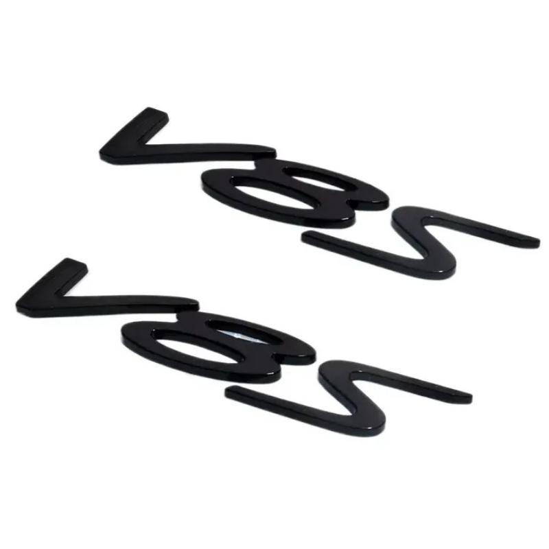 2 Piezas V8S Insignia Logo Emblema Coche Deportivo Negro Brillante Pegatina V8
