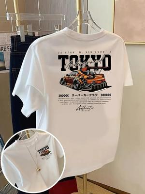 Tokyo Underground Racing Tokyo Trendy Casual T-shirt Short Sleeve Round Neck Casual Top Summer and Spring T-shirts