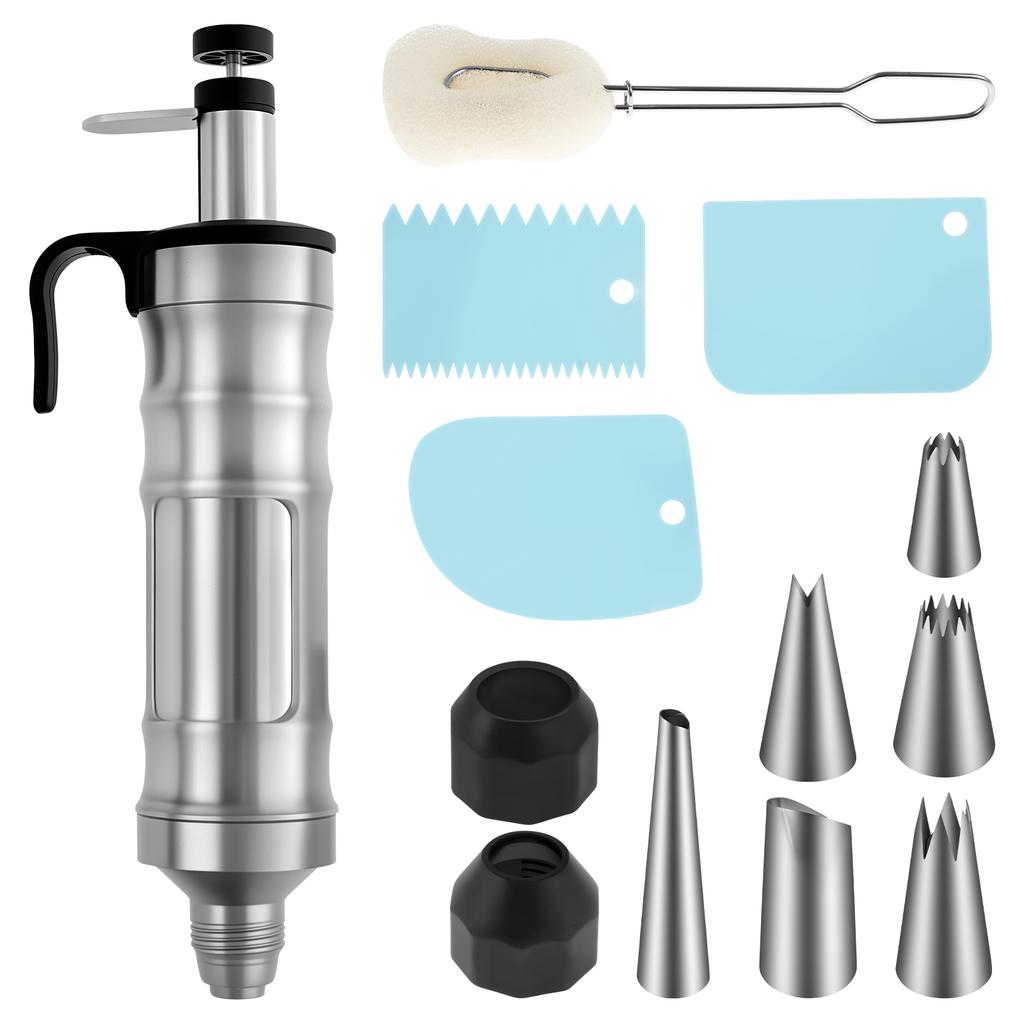 7/13Pcs Piping Gun Dessert Decor Syringe Set with Nozzles Reusable Cream Cake Decor Syringe for CakeShop Kitchen Baking Supplies