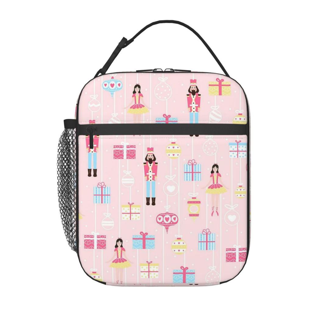 Nutcracker Ballet Christmas Theme Pattern Insulated Lunch Bag for Women Kids Leakproof Food Boxes Thermal Lunch Box Tote