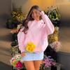Women's Fleece-Lined Hoodie with Letter Print & Kangaroo Pocket