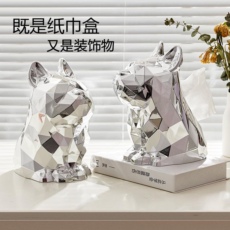French bucket tissue box, high-end light luxury pumping carton in living room, multi-functional coffee table, napkin storage ornament