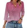 Clothes Women'S Fashion Casual Sleeve Print Shirt Women'S V-Neck Tops Women'S T-Shirts Women Clothes Women Tops