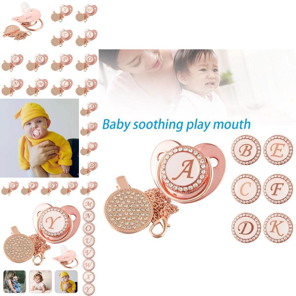 Stunning Crystal Rhinestone Baby Soothers And Pacifier Clips Bpa-free Silicone