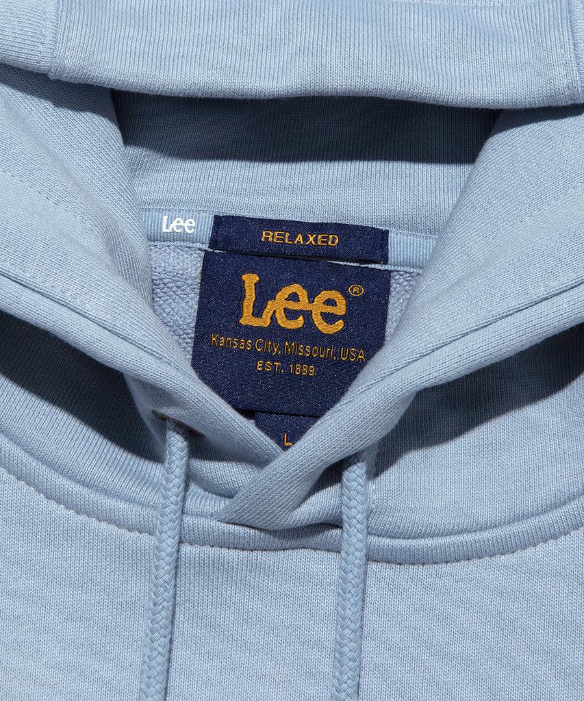 Vintage Logo Felt Embroidery Hoodie Light Blue