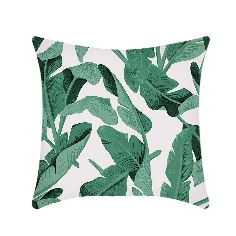 Plush Car Pillow Ins Simple Green Plant Sofa Living Room Pillow Case Home Cushion