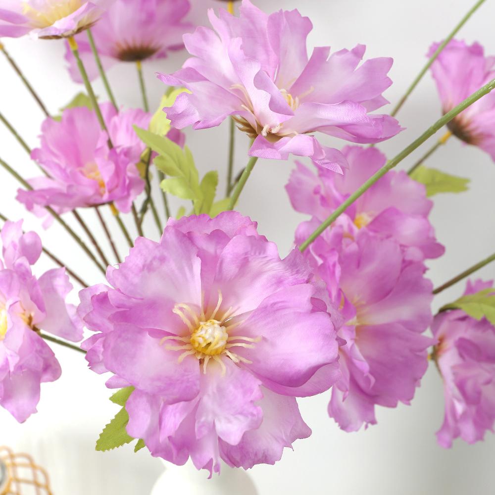 Künstliche 4 Köpfe Orchidee Seidenrose Blumen Großpackung Köpfe für DIY Heim Zimmerdeko Hochzeitsdekoration Geburtstagsfeier Kranz Falsch