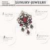 Byzantine Style Women's Resin Vintage Brooch Antique Gold Color Ethnic Wedding Jewelry
