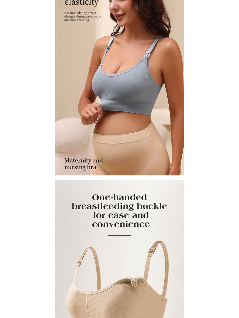Seamless Wire-Free Nursing Bra: Comfortable U-Back Maternity Breastfeeding Bra with No Chest Pad.