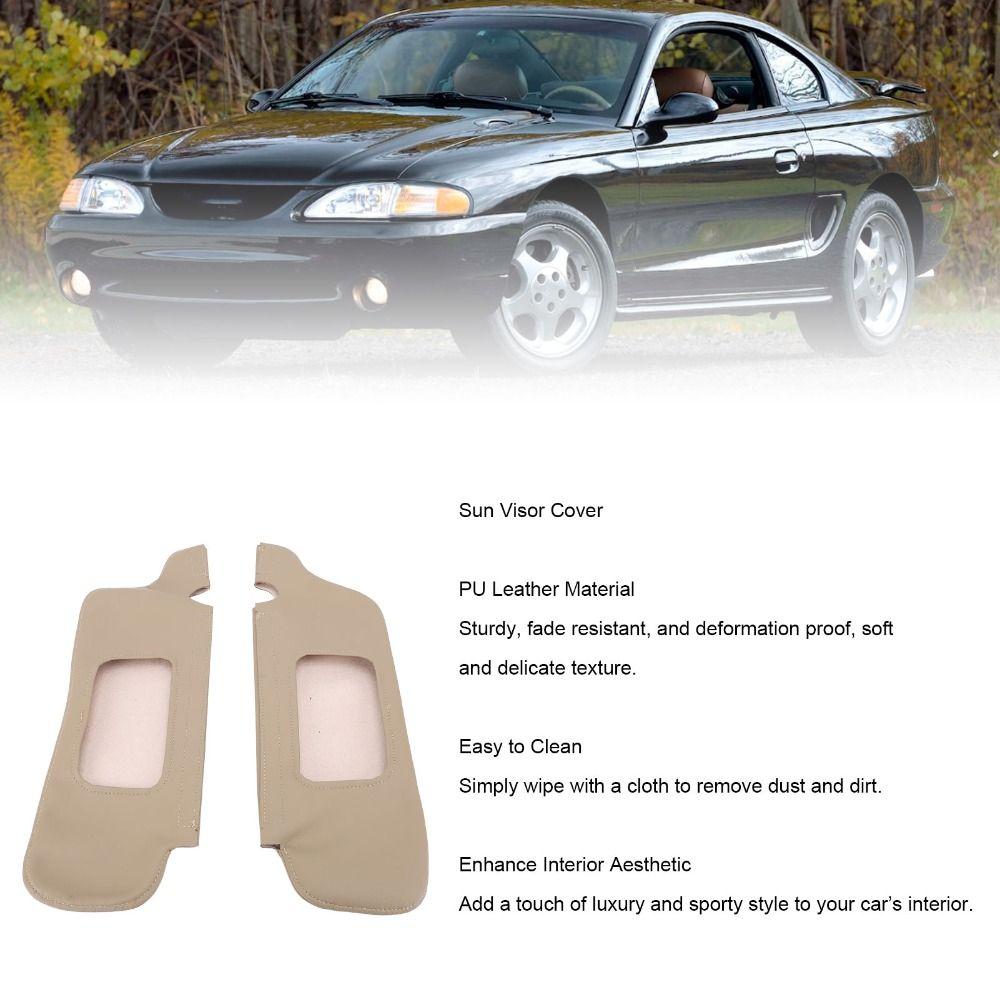 2 st Beige Solskydd Solskyddsersättning för Ford Mustang 1994-2004 Höger Passagerarsida