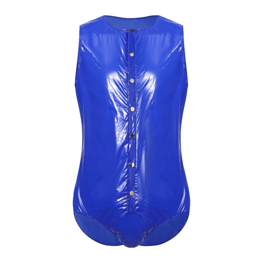 S-3XL Men Waterproof Adaptive Swim Bodysuit Sleeveless One Piece Front Button Side Zippers Leotard Easy Wear Leakproof Bathing Suit