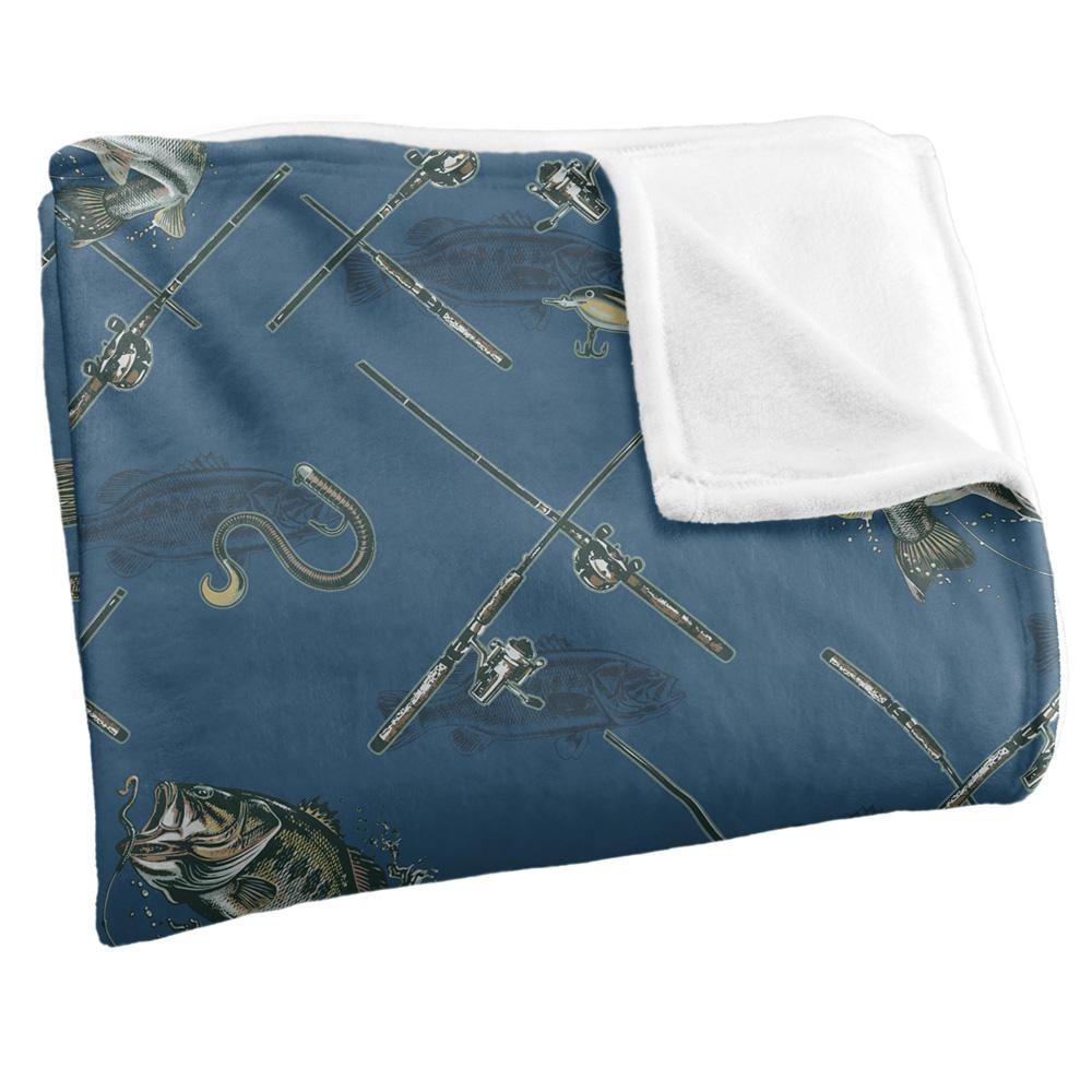 JQ Licensing 2 Silky Patterned Fishing Supersoft Blanket