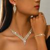 Sparkling Tassel Drop Earrings Statement Necklace Jewelry Set