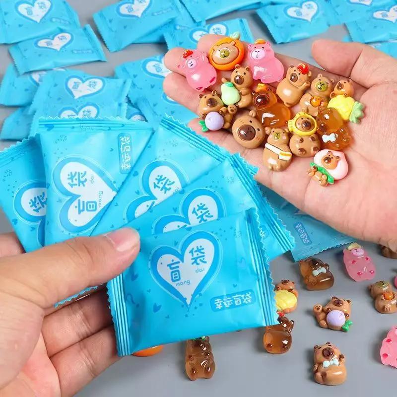 50-100PC Cartoont Capybara Blind Bag Simulation Animal Model Toy Mini Blind Box Toy Miniature Animal Surprise Blind Bag Kid Gift