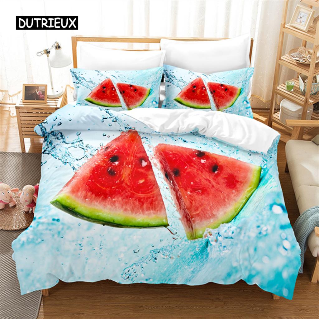 Set de lenjerie de pat de vară pentru pat dublu queen Set husă de plapumă Lenjerie de pat Imprimeu digital Lenjerie de pat Mărime king Set husă de plapumă Set de lenjerie de pat