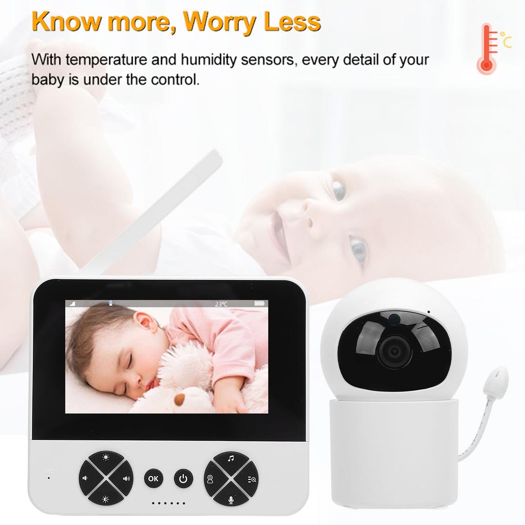Baby Camera 4.3 Inch Screen 2 Way Intercom APP Control Breath Sound Detection Baby Cam