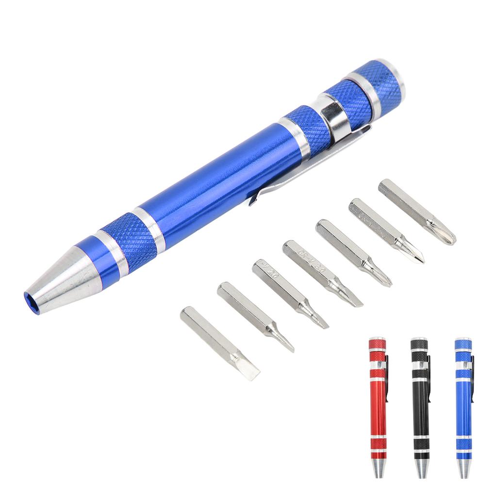 Multipurpose Screwdriver Set 8 in 1 Mini Hand Pen Screwdriver Magnetic Type Multipurpose for Fine Screws