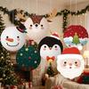 Snowman Ceiling Ornaments 6Pcs Christmas Cartoon Paper Lanterns, Santa Penguin Reindeer Decorative Lantern Sets Hanging Decor for Store Window,