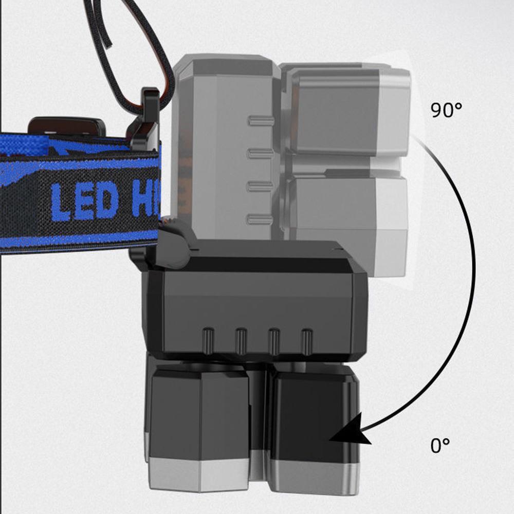 Powerful USB Rechargeable  5LED Headset Flashlight Outdoor Portable Fishing CampingHeadlights Hunting Torch HikingFront Lanterns