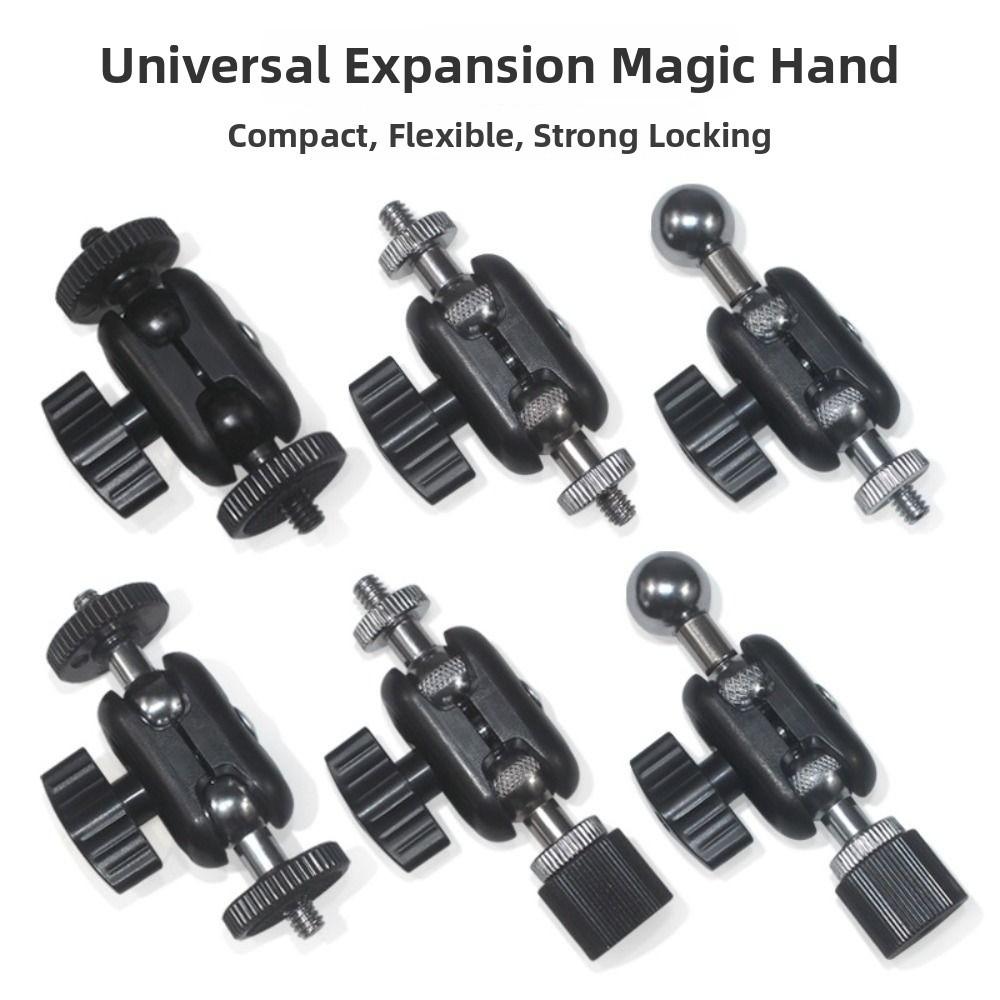Stable Double Ball Head Bracket 1/4''Screw Action Camera Holder for Camera Monitor Video Light Mic