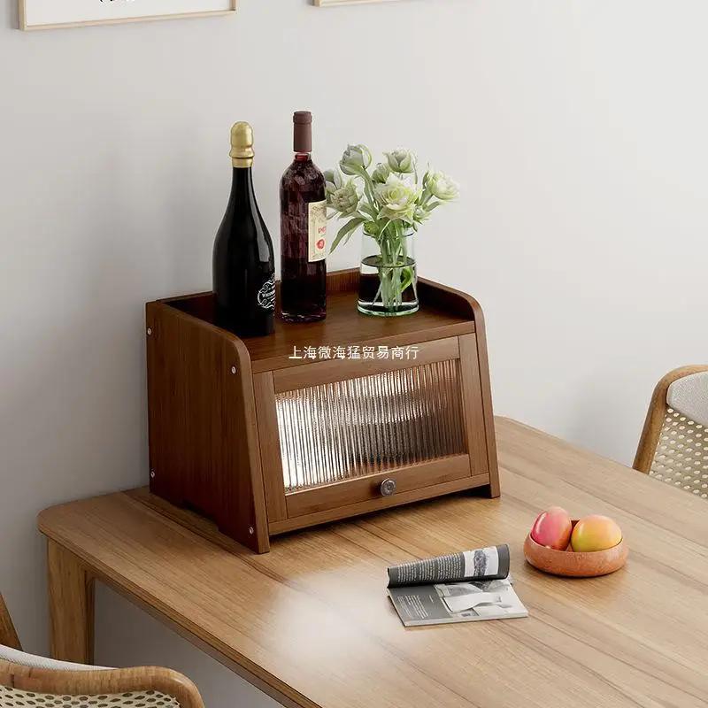 Transparent Table Sideboard Storage Rack Living Room Household Storage Cabinet Multipurpose Kitchen Tableware Storage Cabinet
