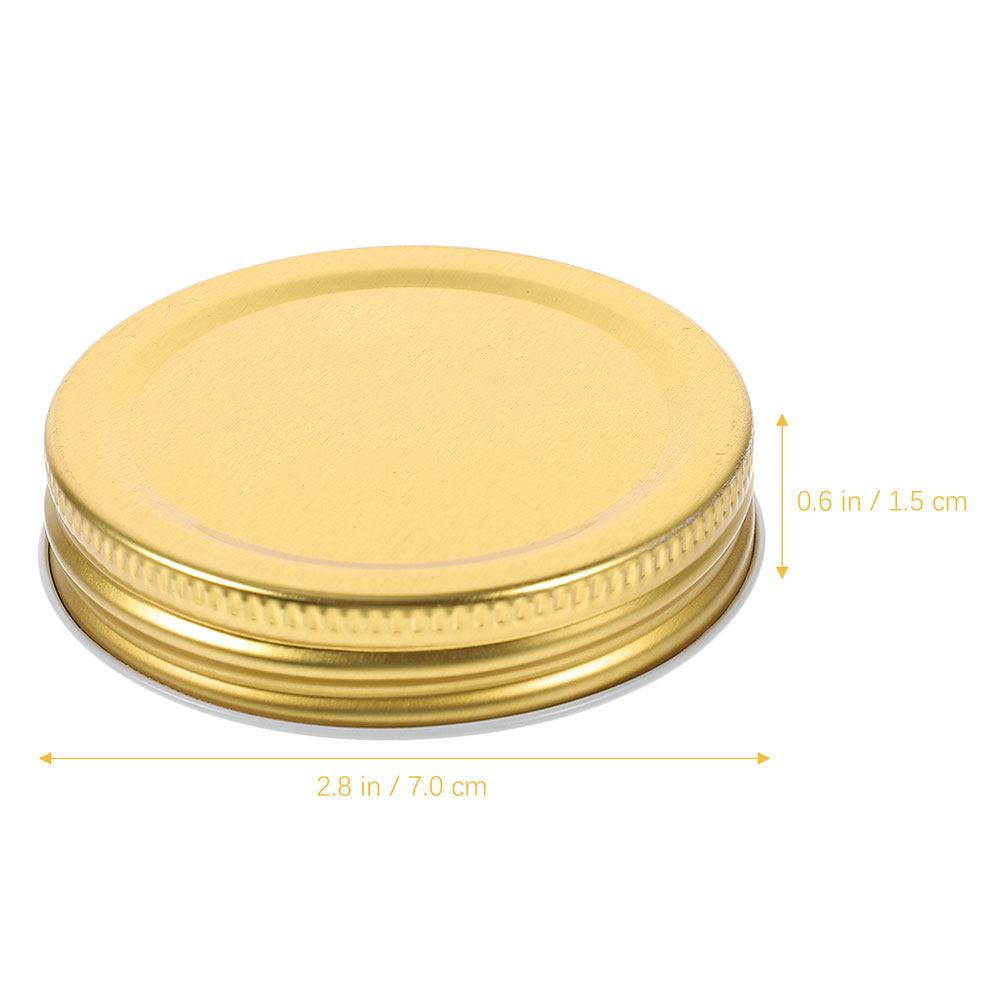 

10Pcs Tinplate Regular Mouth Jar Lids 70Mm Airtight Canning Supplies for Jam Jellies Pickles Honey Yogurt Pudding Storage Gold золотистий