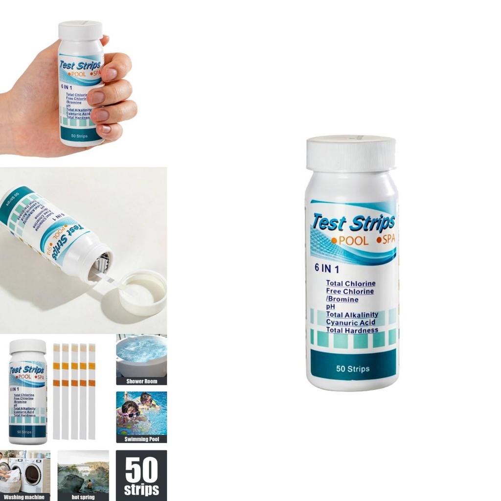 Pool Water Test Strips 6 In 1 Ph Chlorinity Hardness And Alkalinity For Home And Commercial Pools