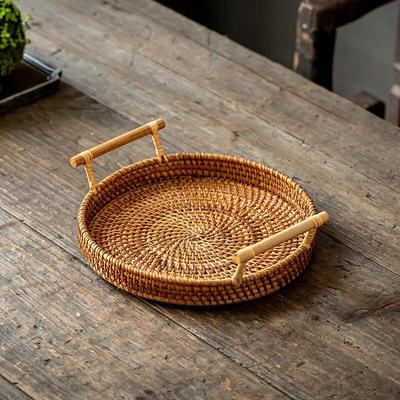 Handwoven Rattan Storage Tray