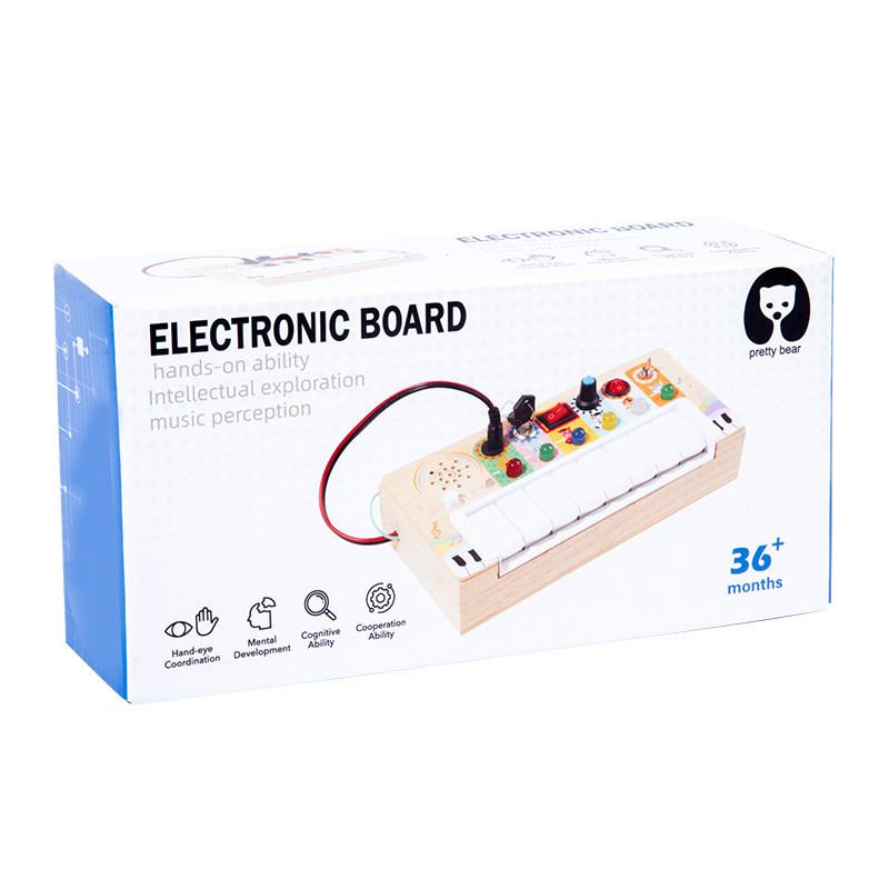 Wooden Circuit Board Toy With Led Lights For Early Education And Kids Learning