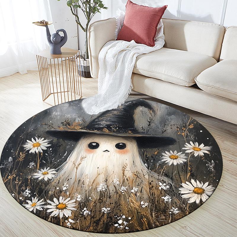 

Ghost,Round Area Rug,Carpet Rug for Living Room Bedroom Sofa Playroom Decor,Non-slip Floor Mat 80cmx80cm