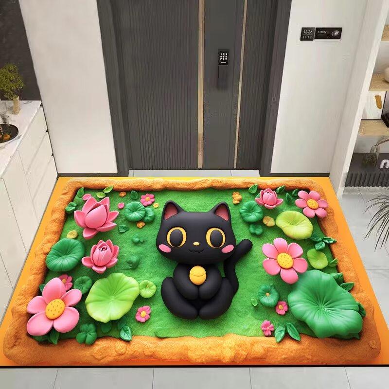 3D Cartoon Schattige Kat Vloerkleed Tapijt voor Woonkamer Kinderkamer Mat Sofa Deurmat Vloerkleed Woondecoratie Antislip Zachte Mat Cadeau